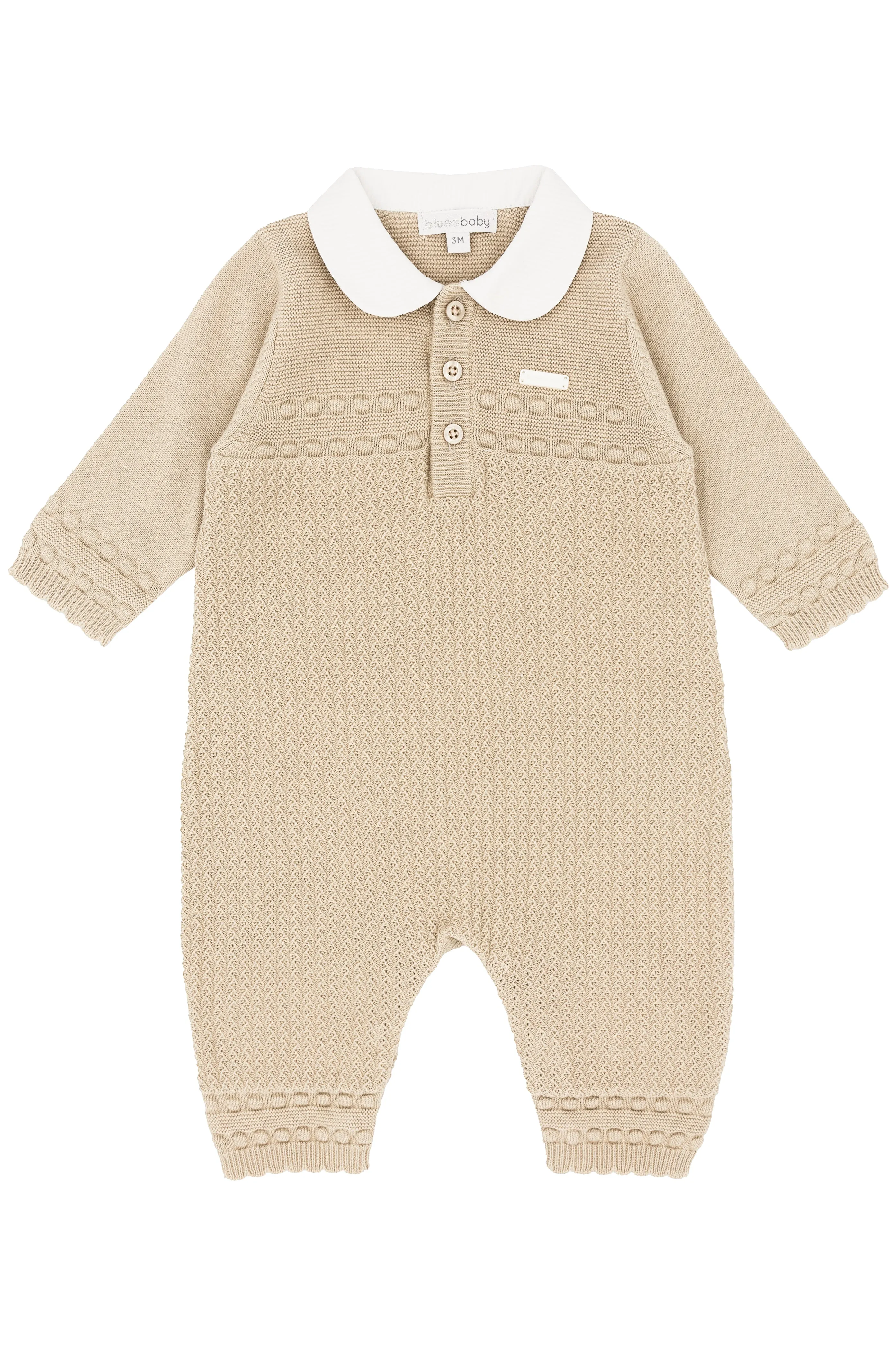 "Daniel" Beige Knit Romper