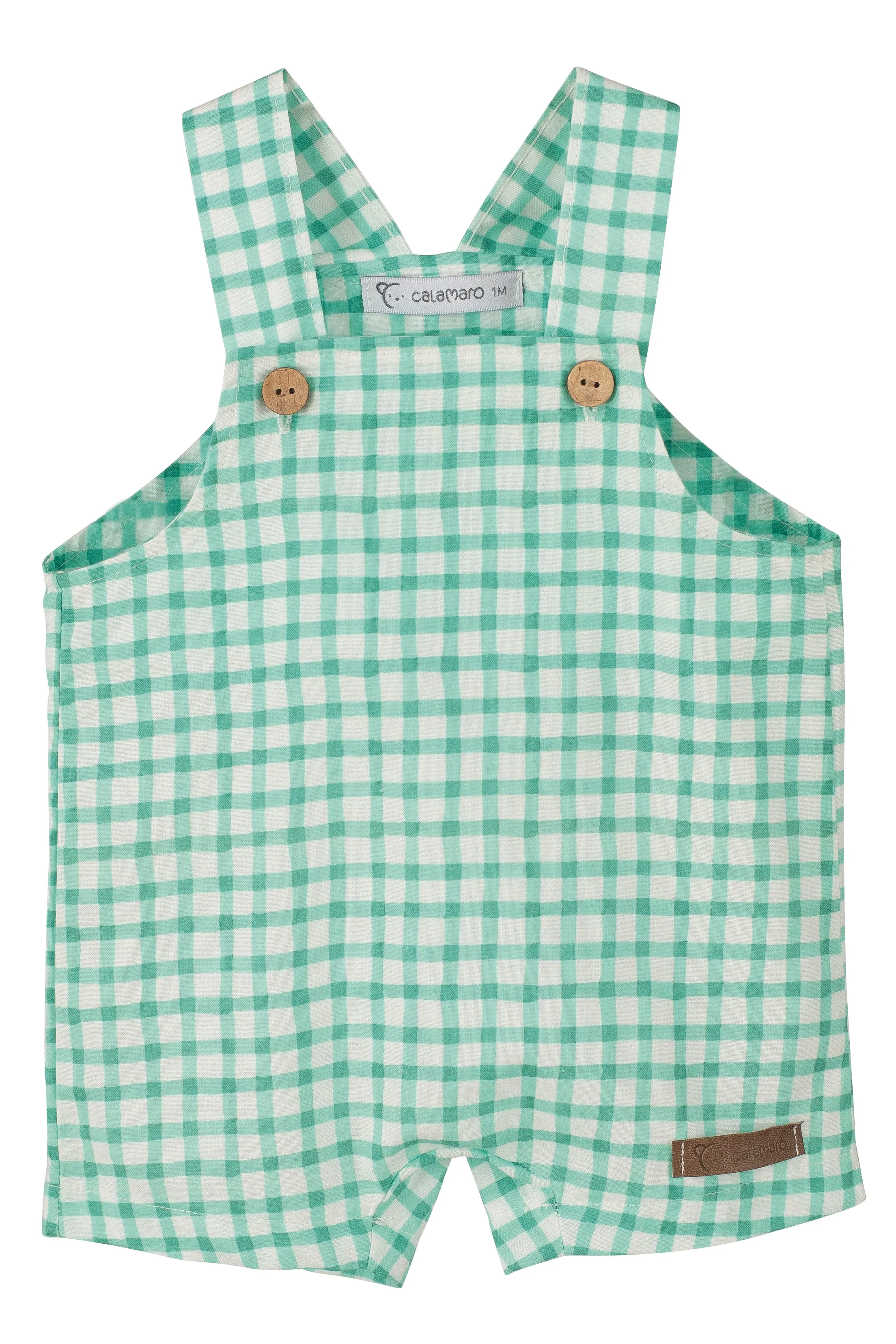 "Daniel" Emerald Green Gingham Dungarees