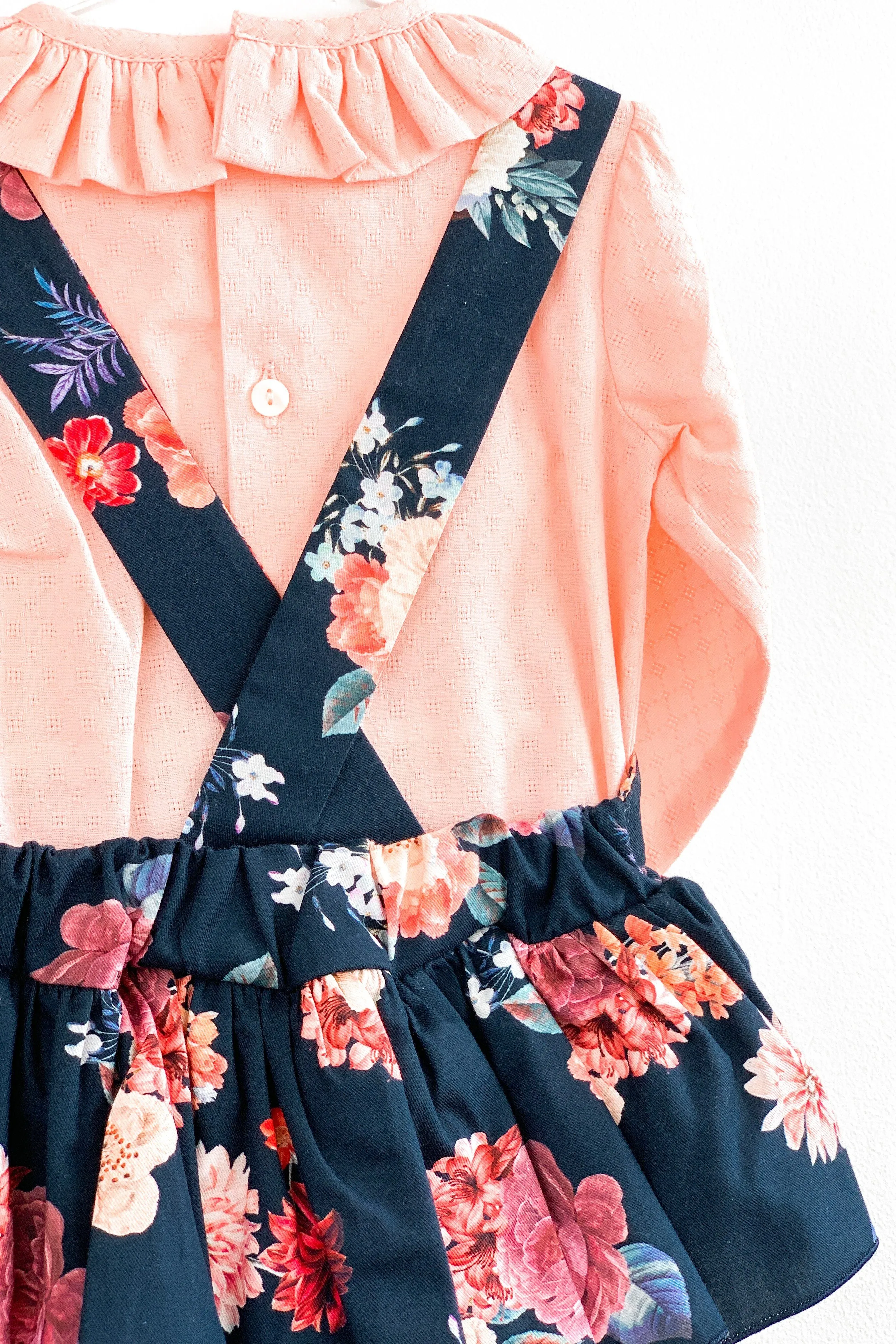 "Darcie" Blouse & Floral Tutu Dungaree Romper