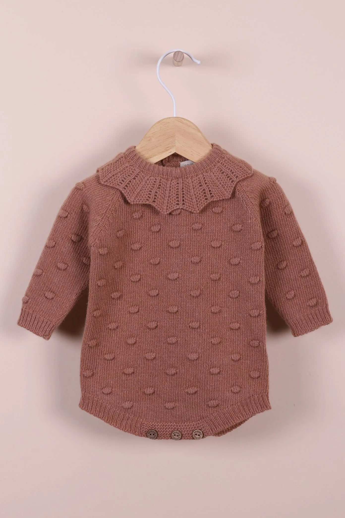 "Fia" Cashmere Popcorn Knit Romper