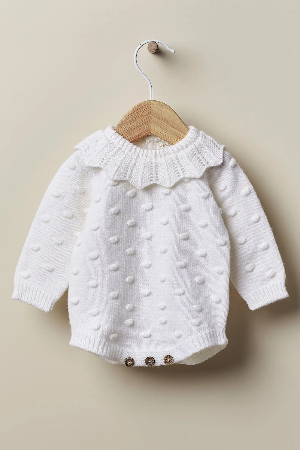 "Fia" Cashmere Popcorn Knit Romper