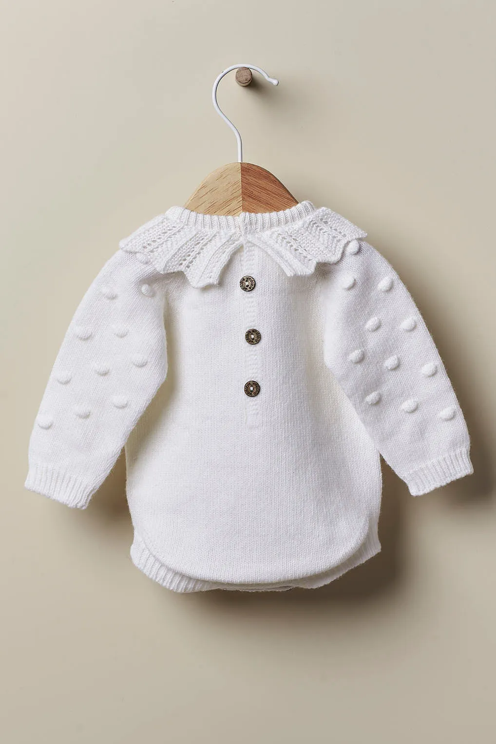 "Fia" Cashmere Popcorn Knit Romper