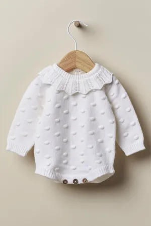 "Fia" Cashmere Popcorn Knit Romper