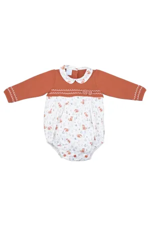 "Haven" Terracotta Half Knit Fox Romper