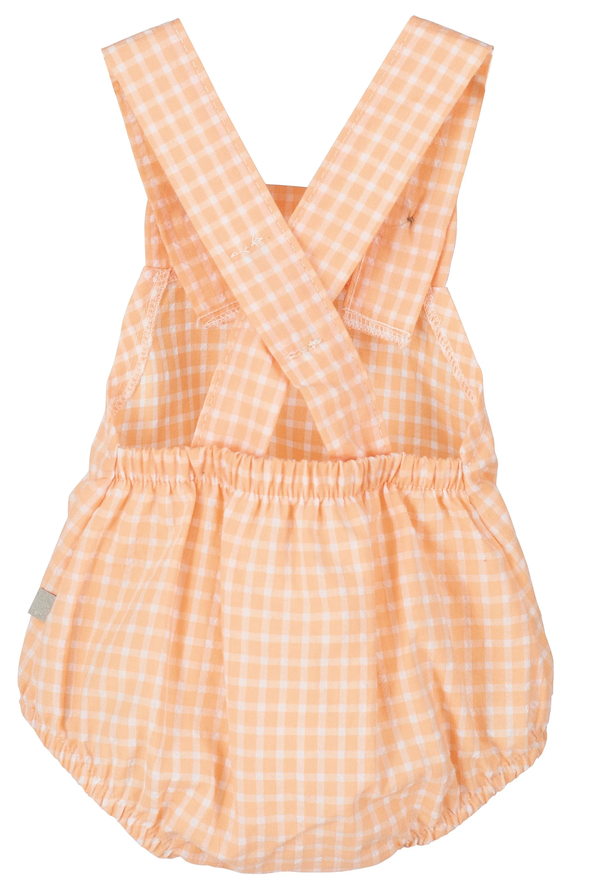 "Kai" Peach Gingham Dungaree Romper