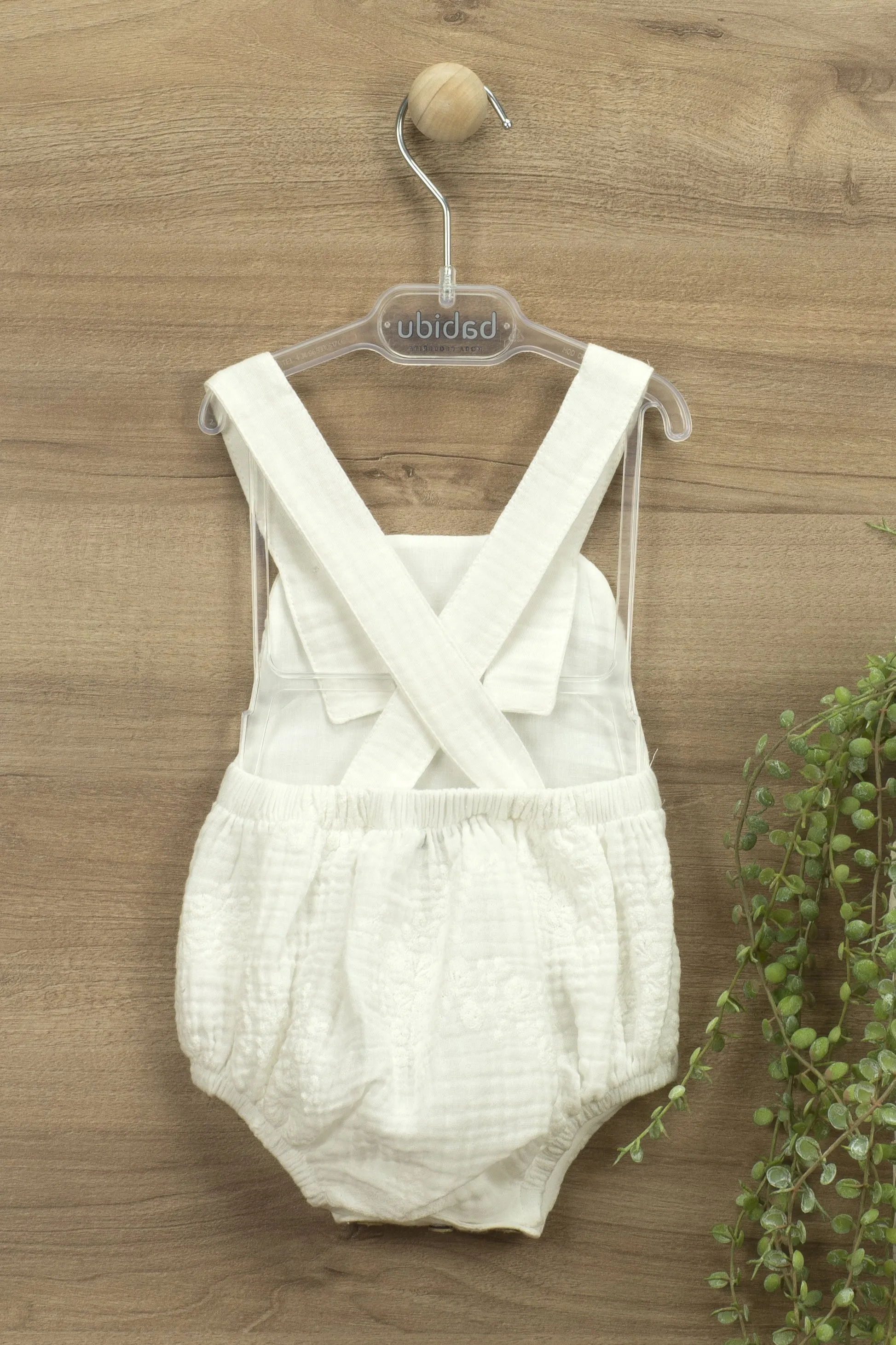 "Lilith" Lace Cheesecloth Dungaree Romper