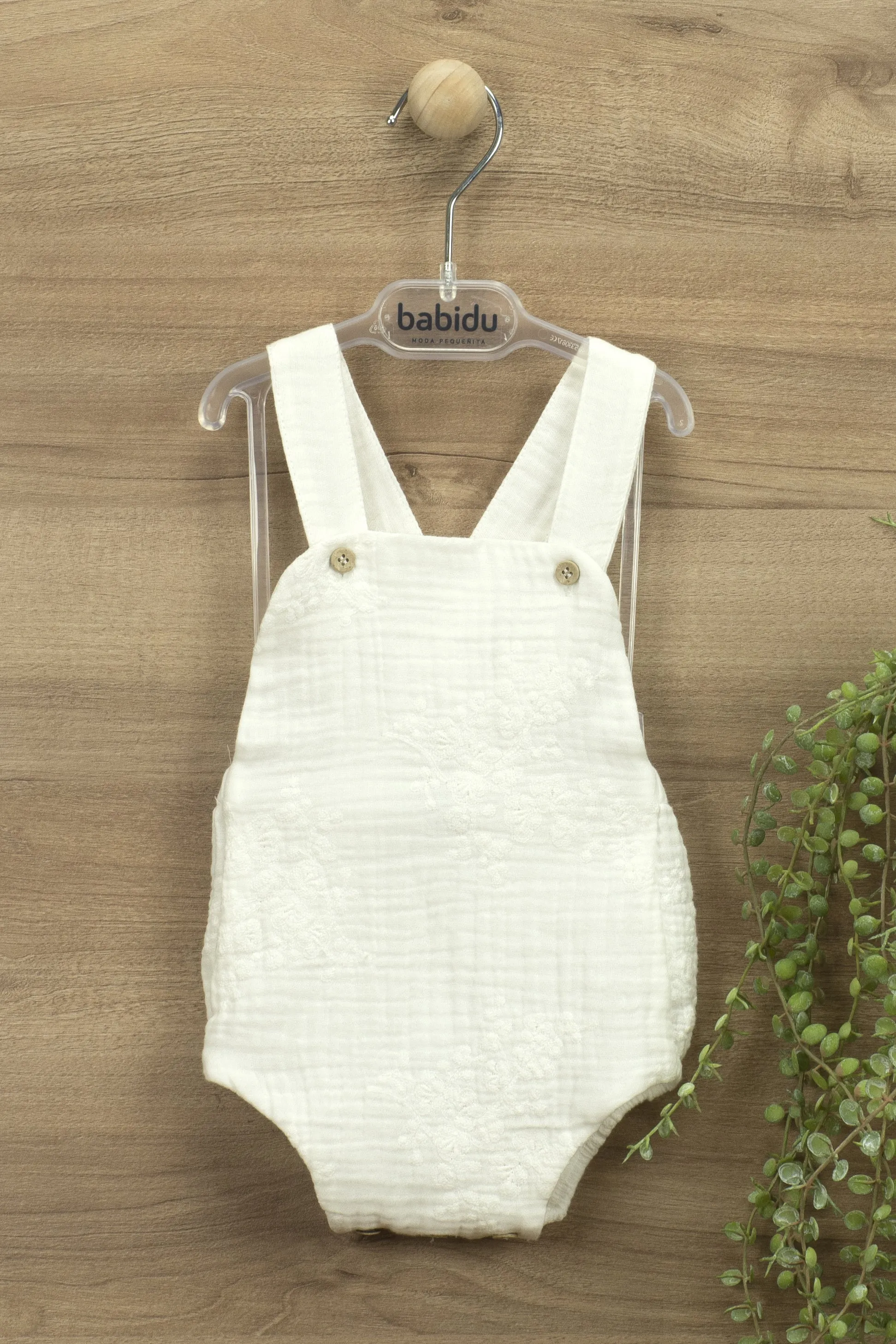 "Lilith" Lace Cheesecloth Dungaree Romper