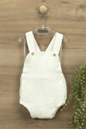 "Lilith" Lace Cheesecloth Dungaree Romper