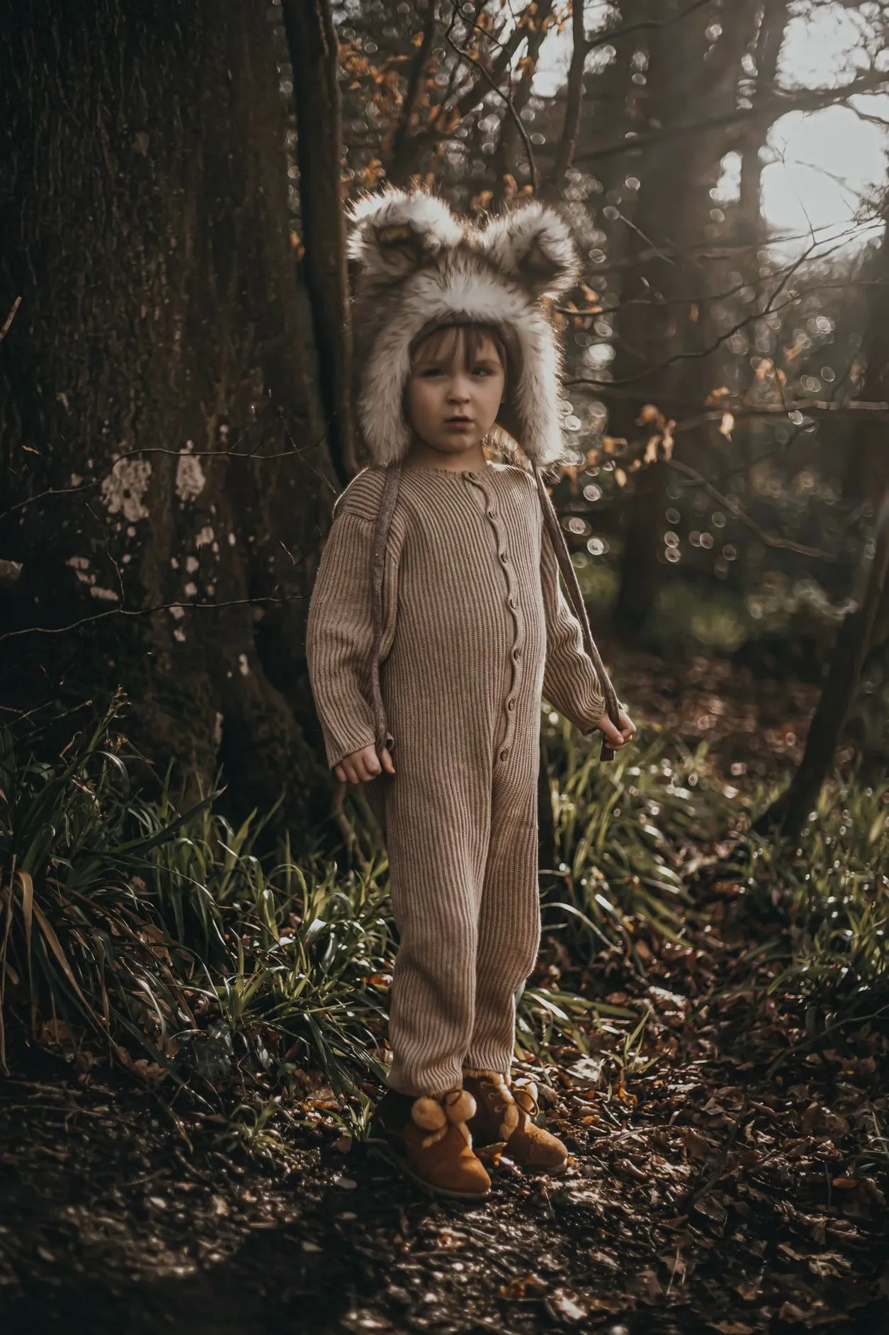 "Lorcan" Camel Knitted Romper