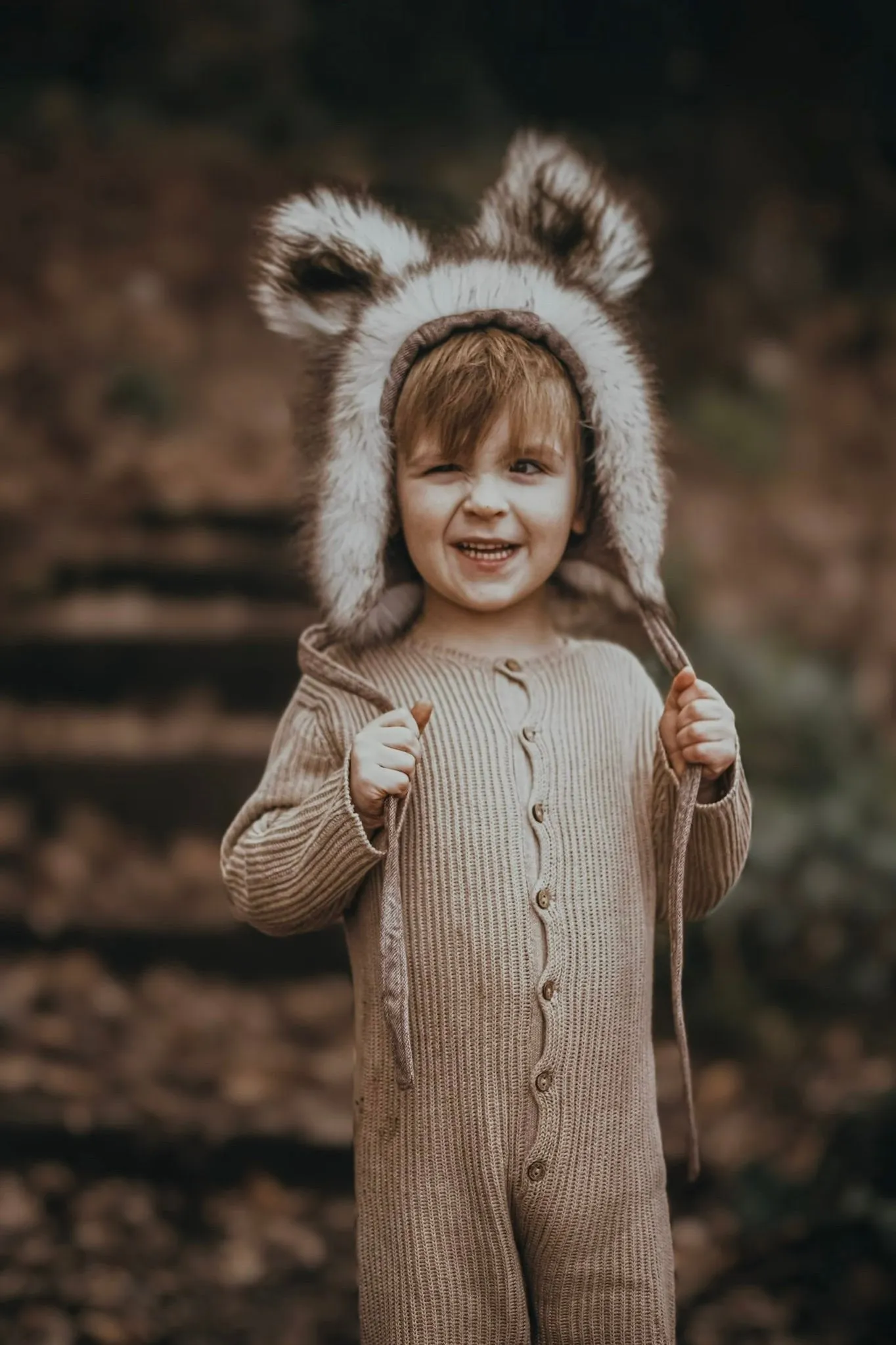 "Lorcan" Camel Knitted Romper