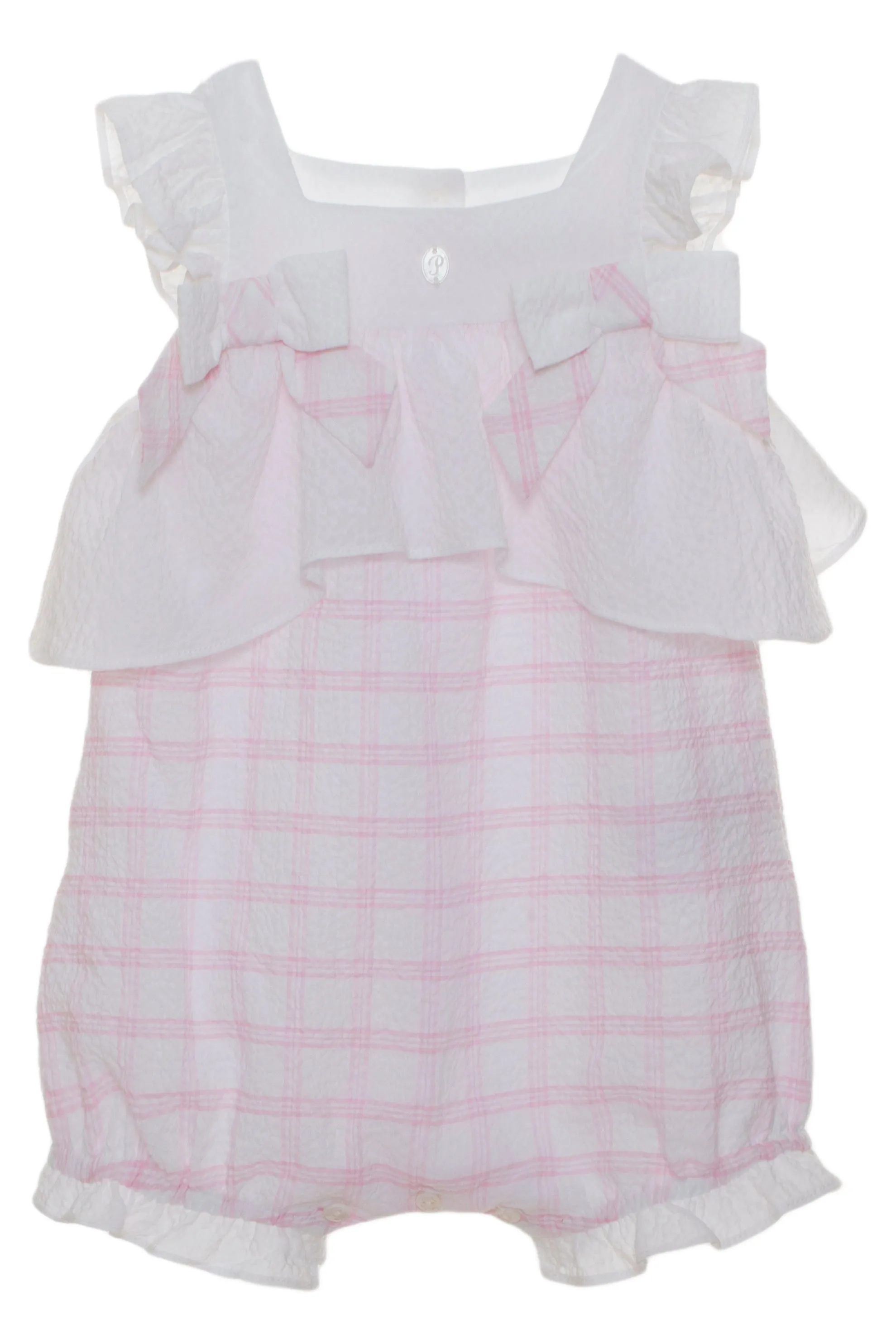 "Meryn" Pink Checked Romper