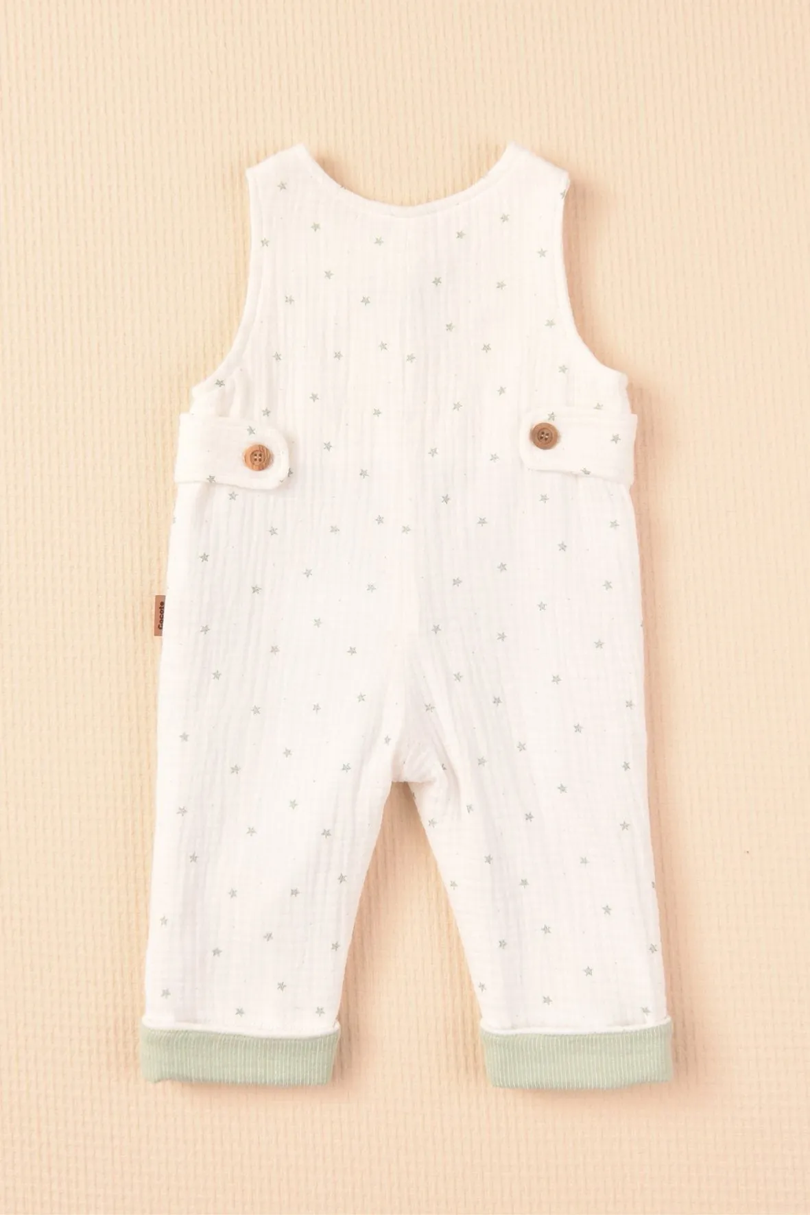 "Miguel" Sage Green Shirt & Star Print Dungarees