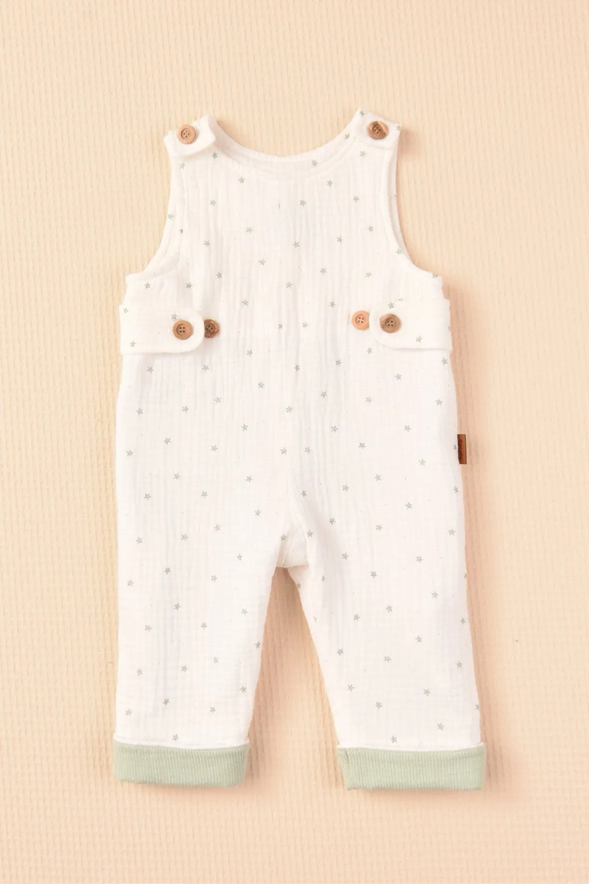 "Miguel" Sage Green Shirt & Star Print Dungarees