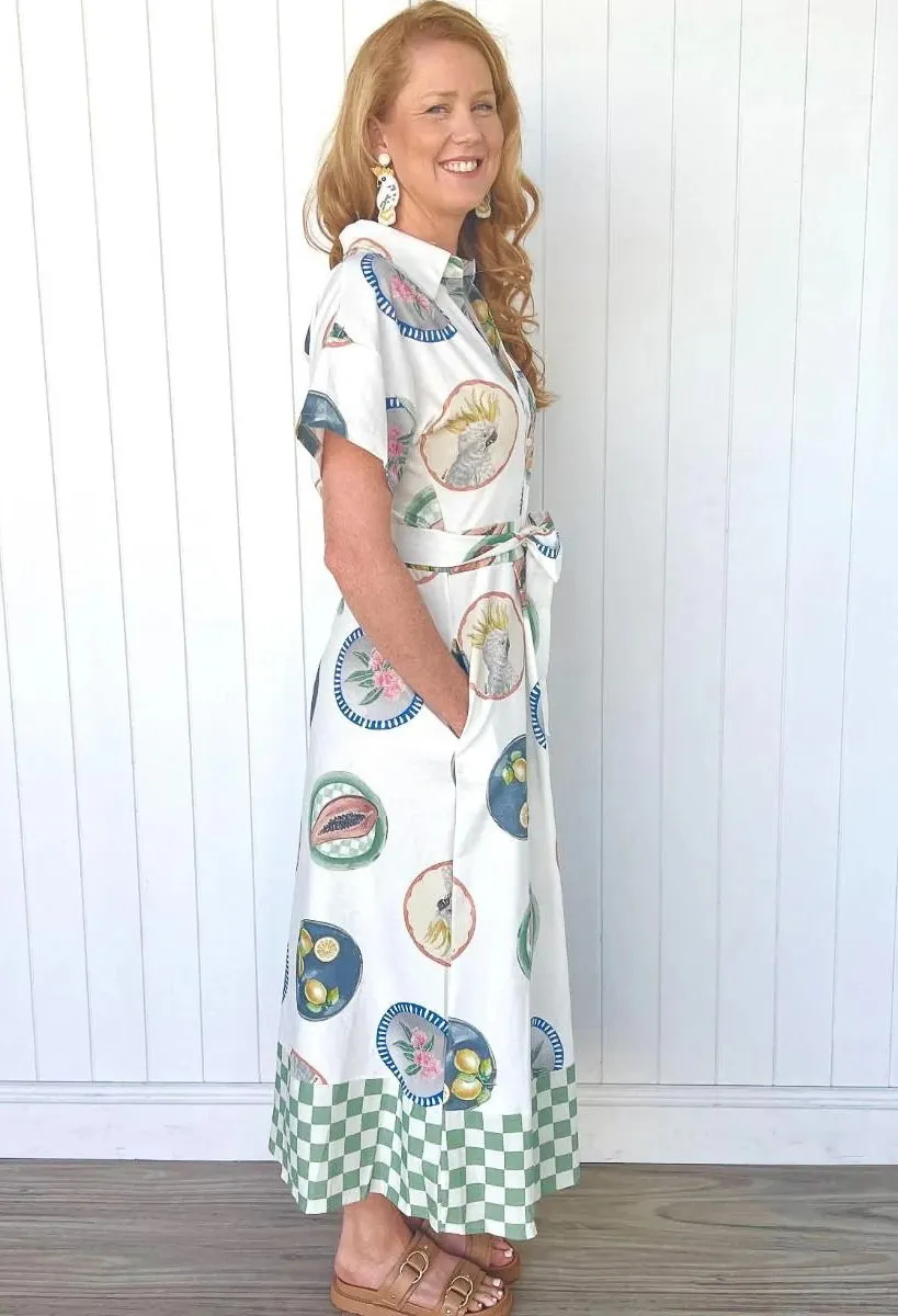 "Online Exclusive. " Willow Maxi Dress - Aussie Way Print Green