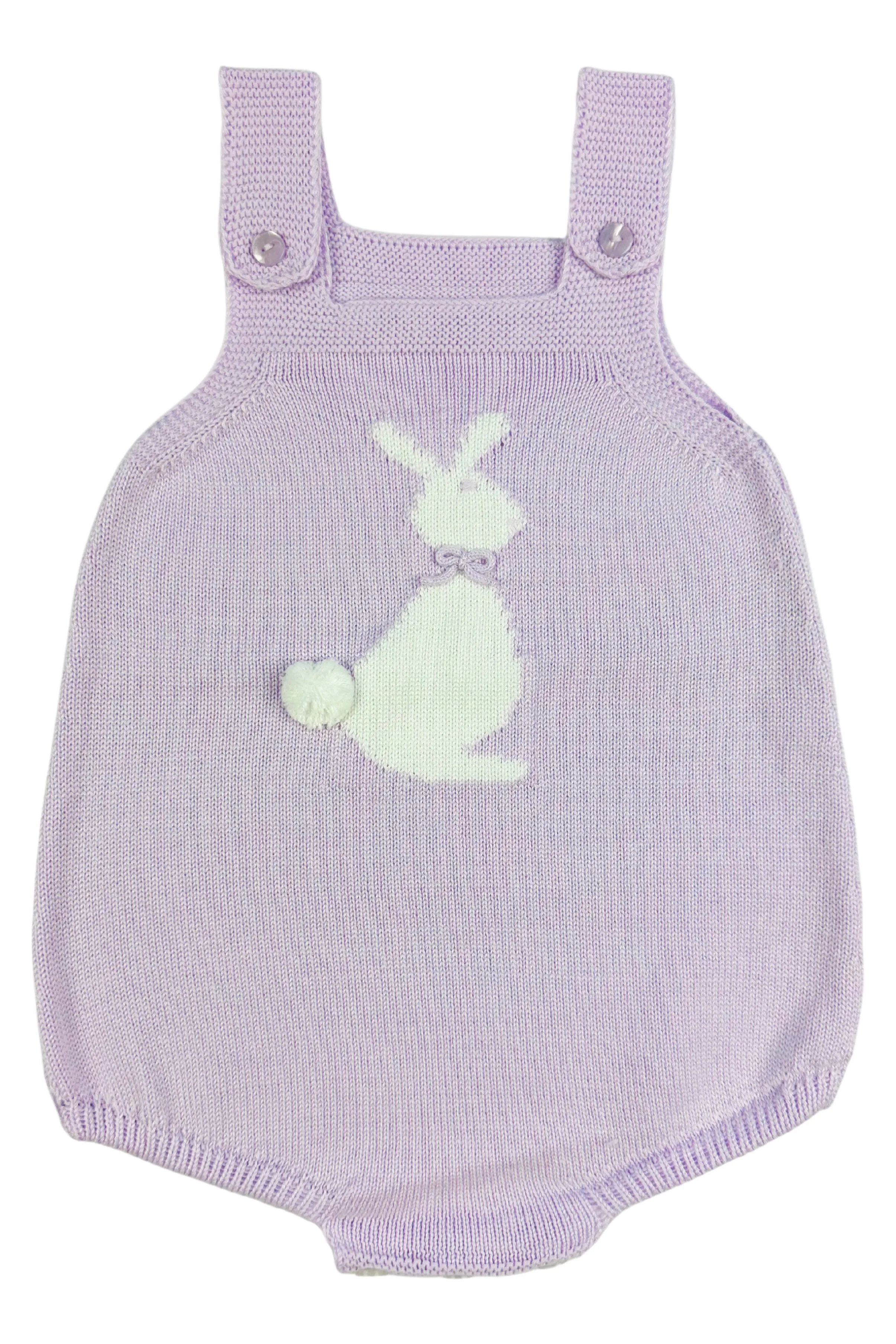 "Roux" Lilac Knit Bunny Dungaree Romper