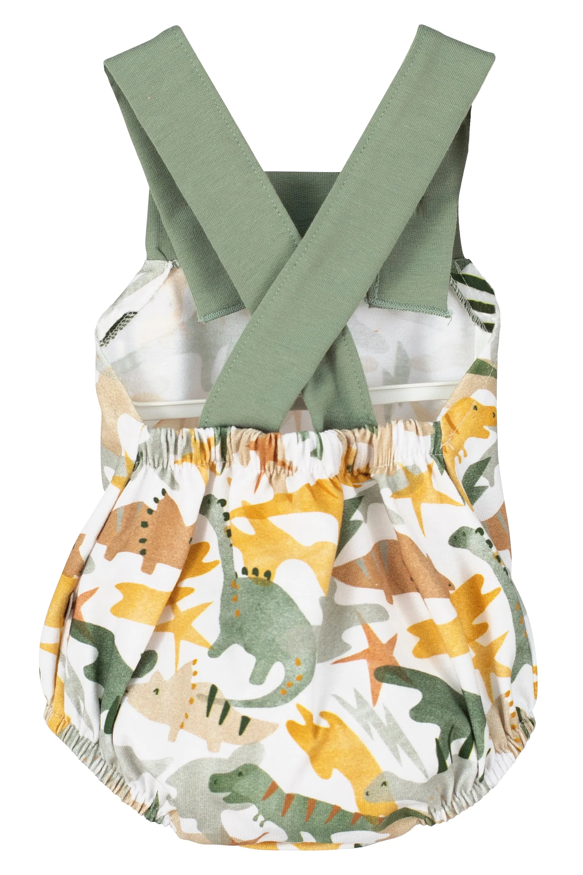 "Rowan" Dinosaur Print Dungaree Romper