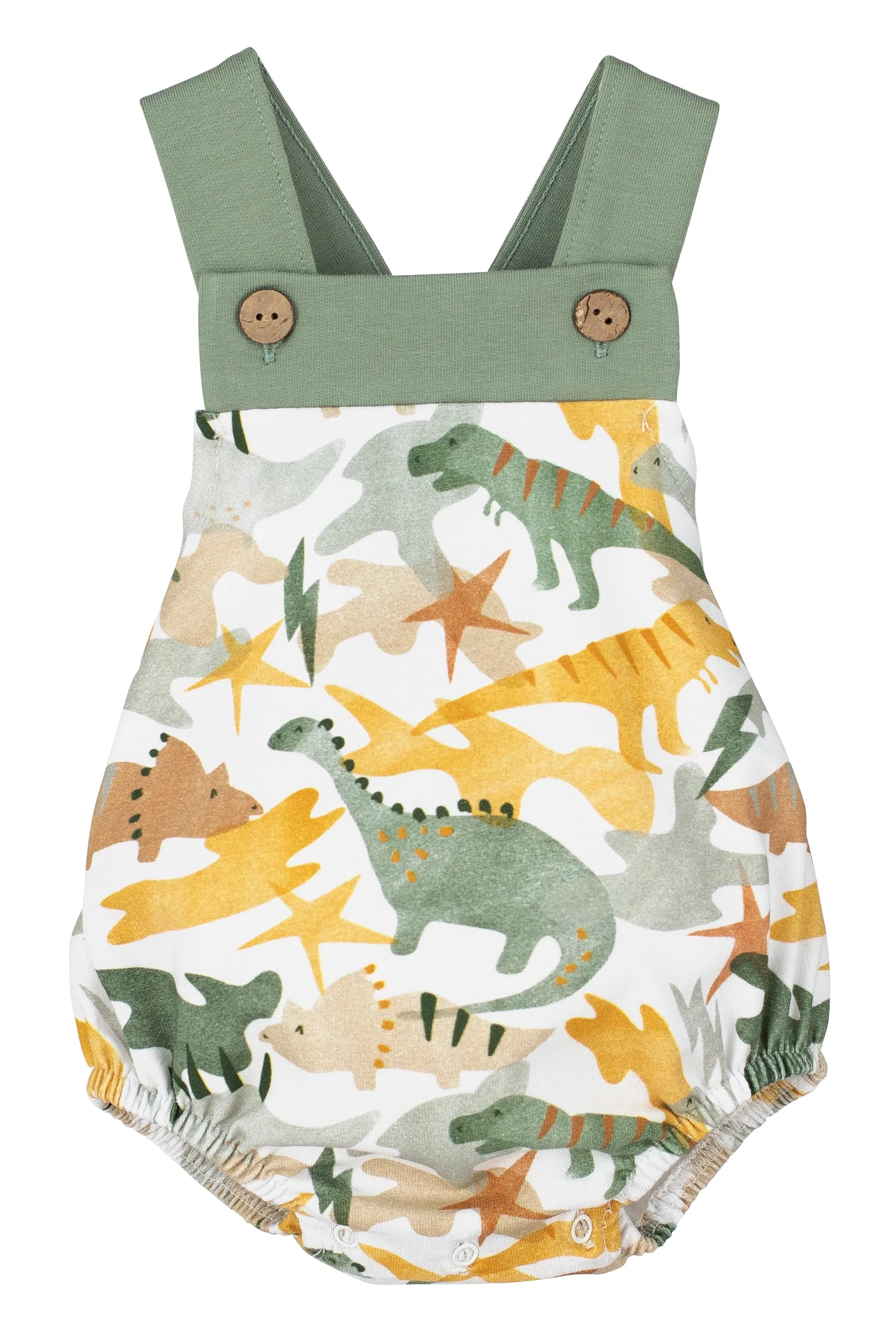 "Rowan" Dinosaur Print Dungaree Romper