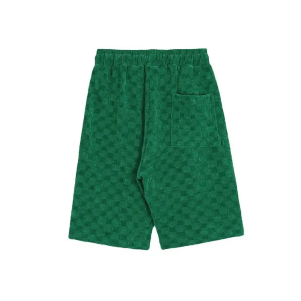 "Simple Checkerboard Drawstring Casual" Shorts