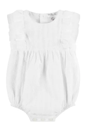 "Theresa" White Broderie Anglaise Tulle Romper