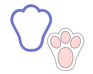 Rabbit Foot Cookie Cutter