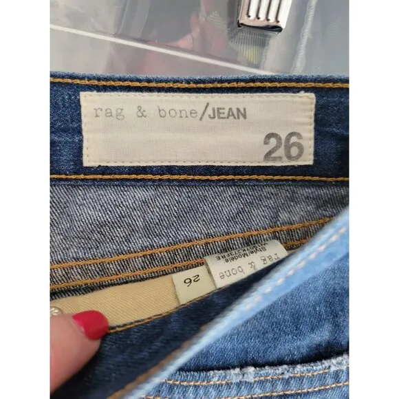 Rag &amp; Bone blue jean distressed cut off shorts size 26 designer Freeport