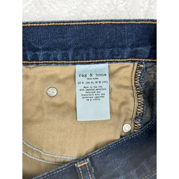 Rag And Bone/Jean Distressed Dark Wash Mid Rise Cut-Off Shorts  Size 26