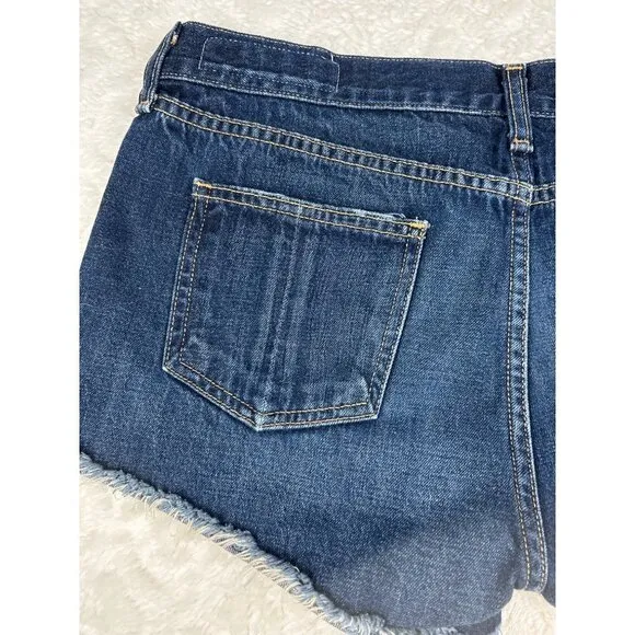Rag And Bone/Jean Distressed Dark Wash Mid Rise Cut-Off Shorts  Size 26