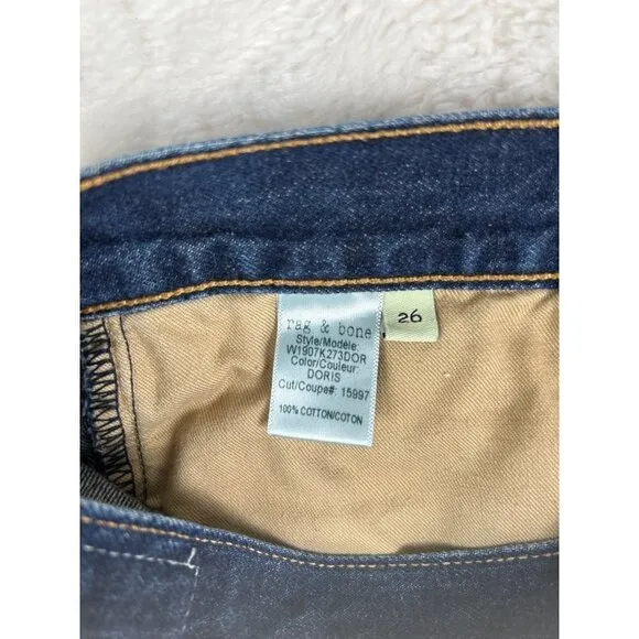 Rag And Bone/Jean Distressed Dark Wash Mid Rise Cut-Off Shorts  Size 26