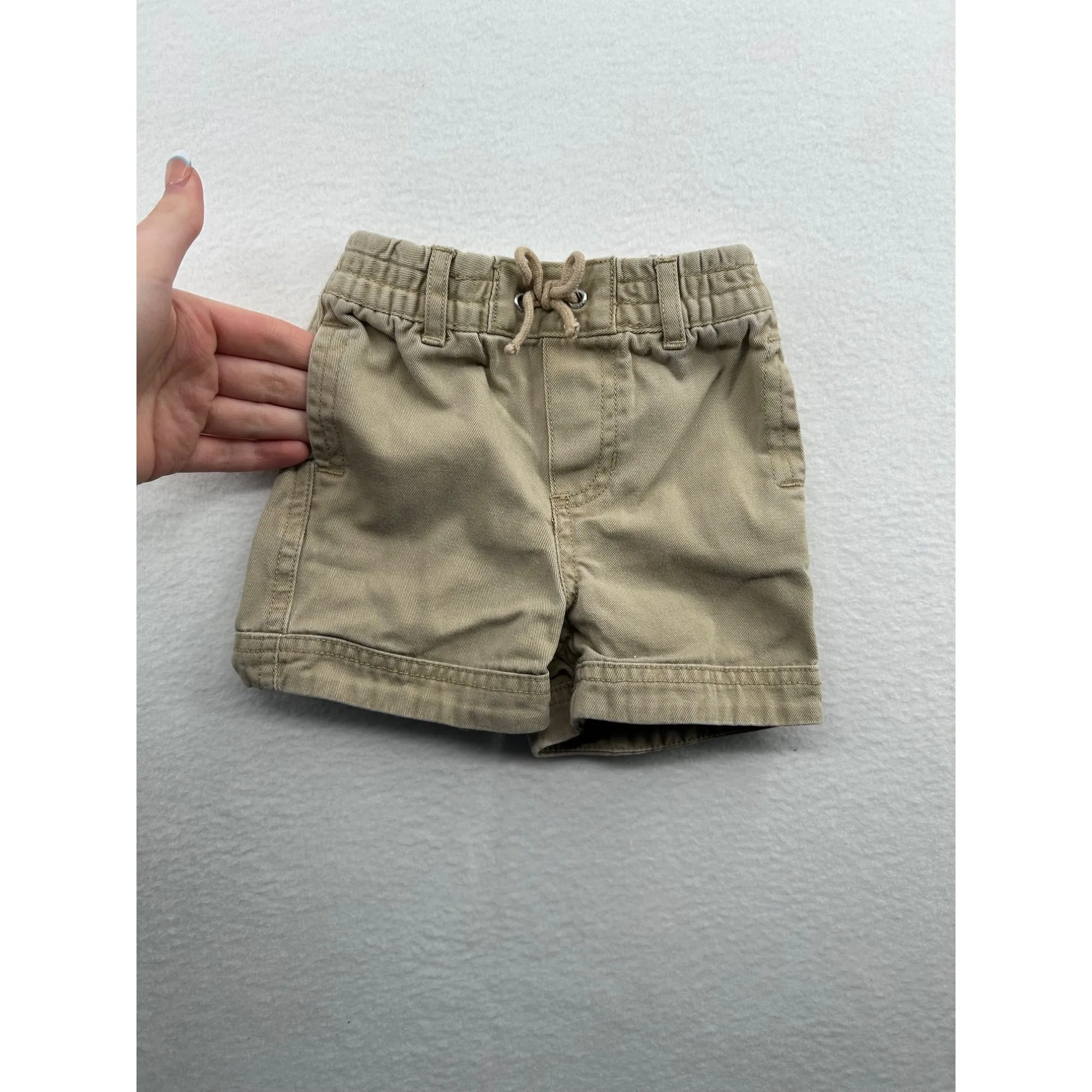 Ralph Lauren Baby Khaki Elastic Waist Shorts With Drawstring #6476