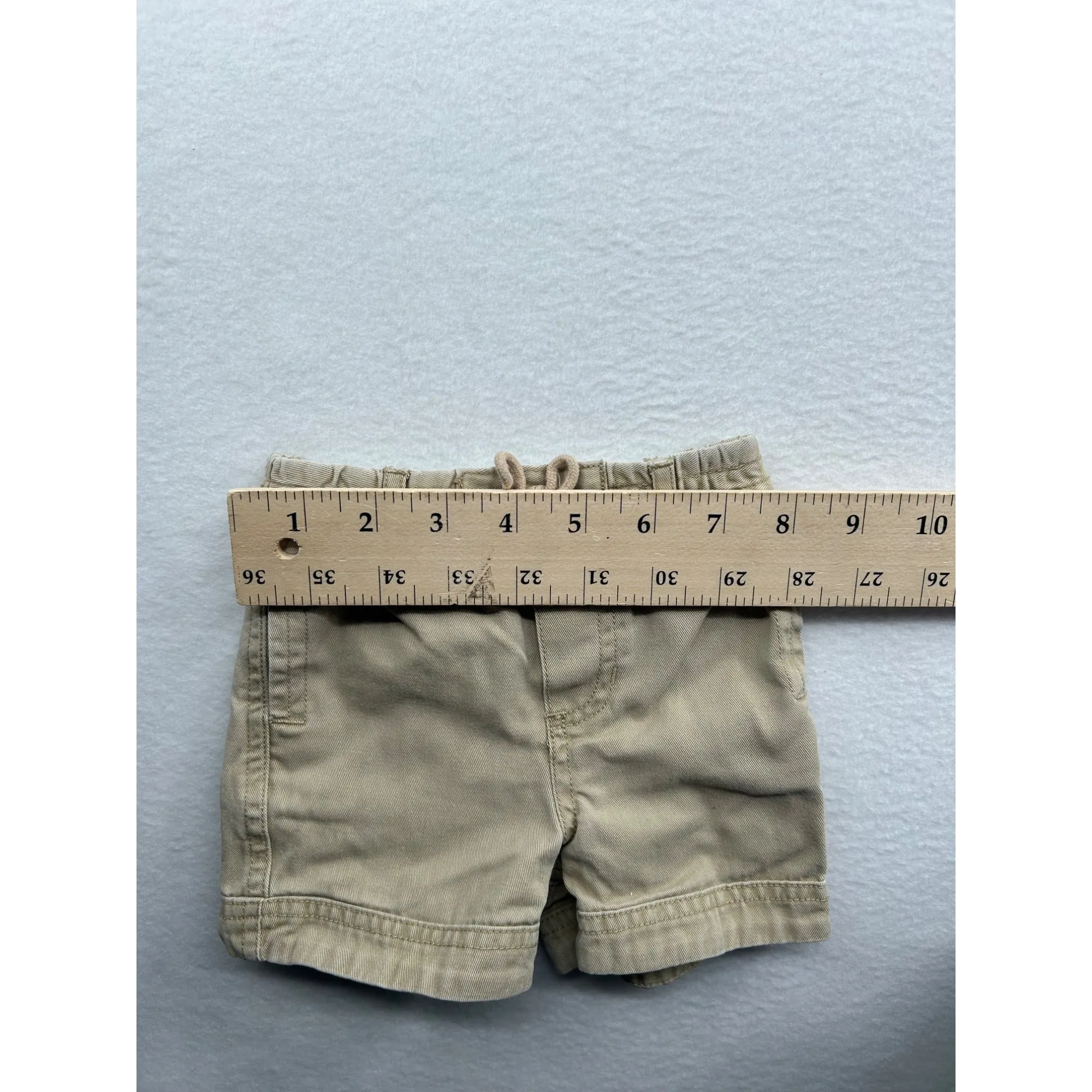Ralph Lauren Baby Khaki Elastic Waist Shorts With Drawstring #6476