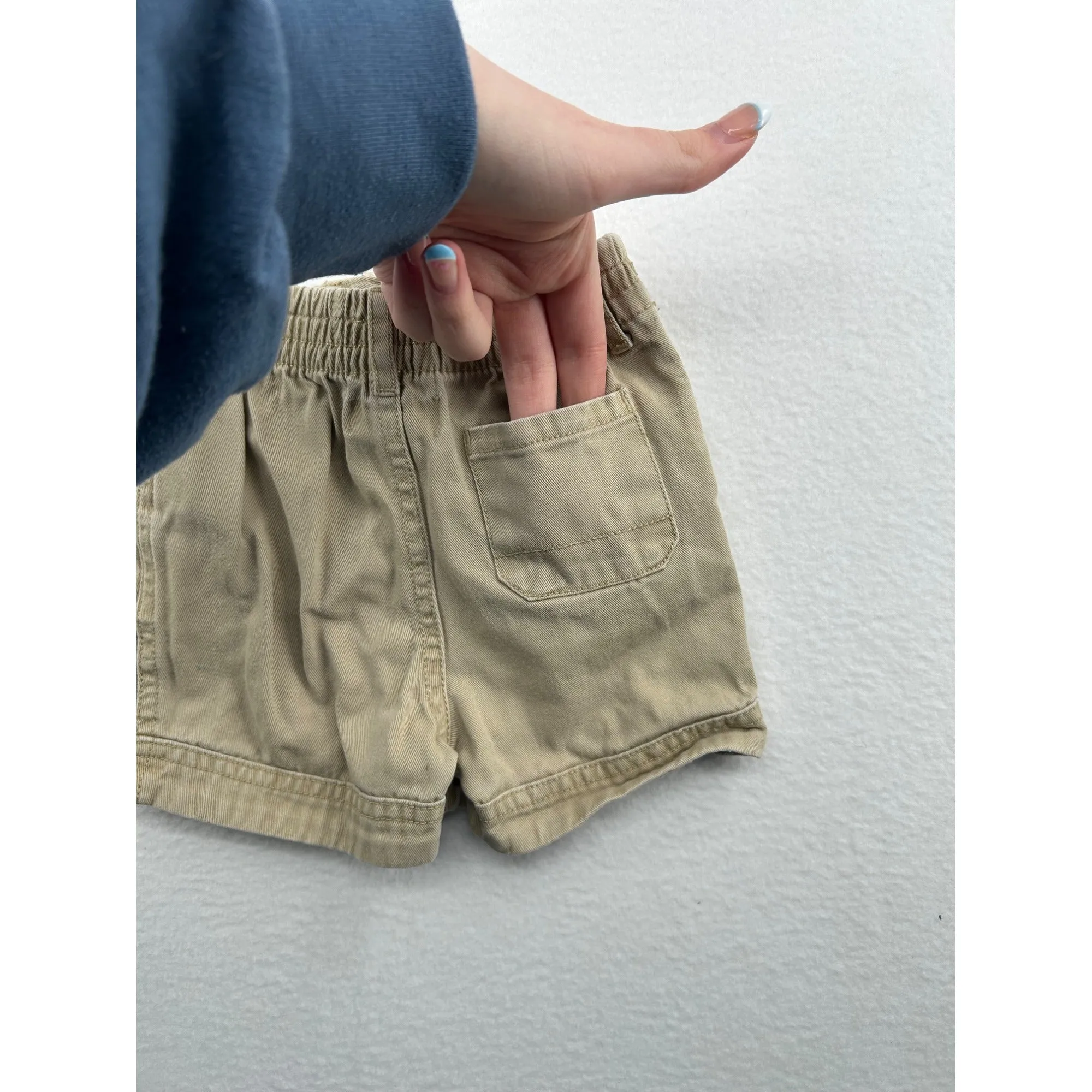 Ralph Lauren Baby Khaki Elastic Waist Shorts With Drawstring #6476