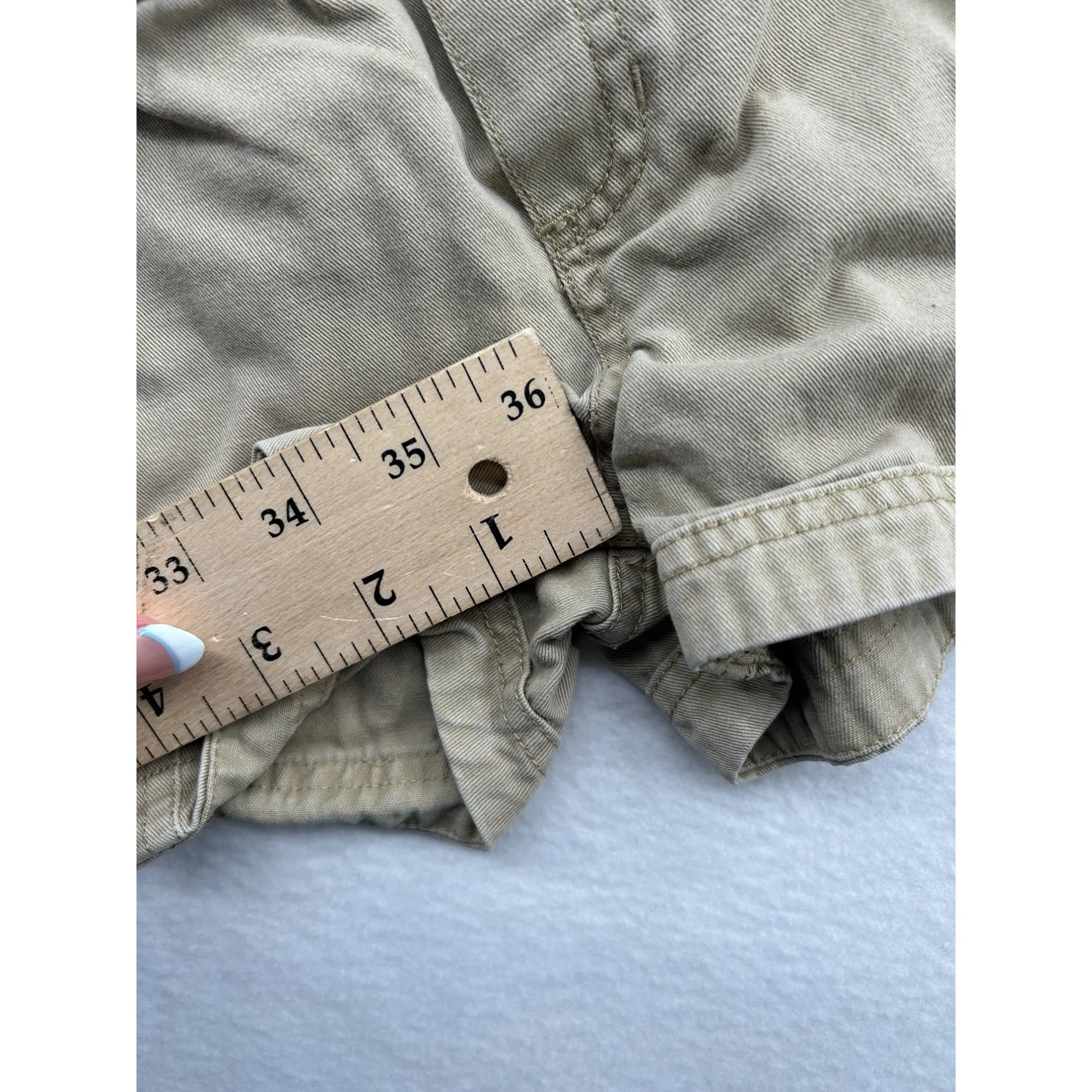 Ralph Lauren Baby Khaki Elastic Waist Shorts With Drawstring #6476