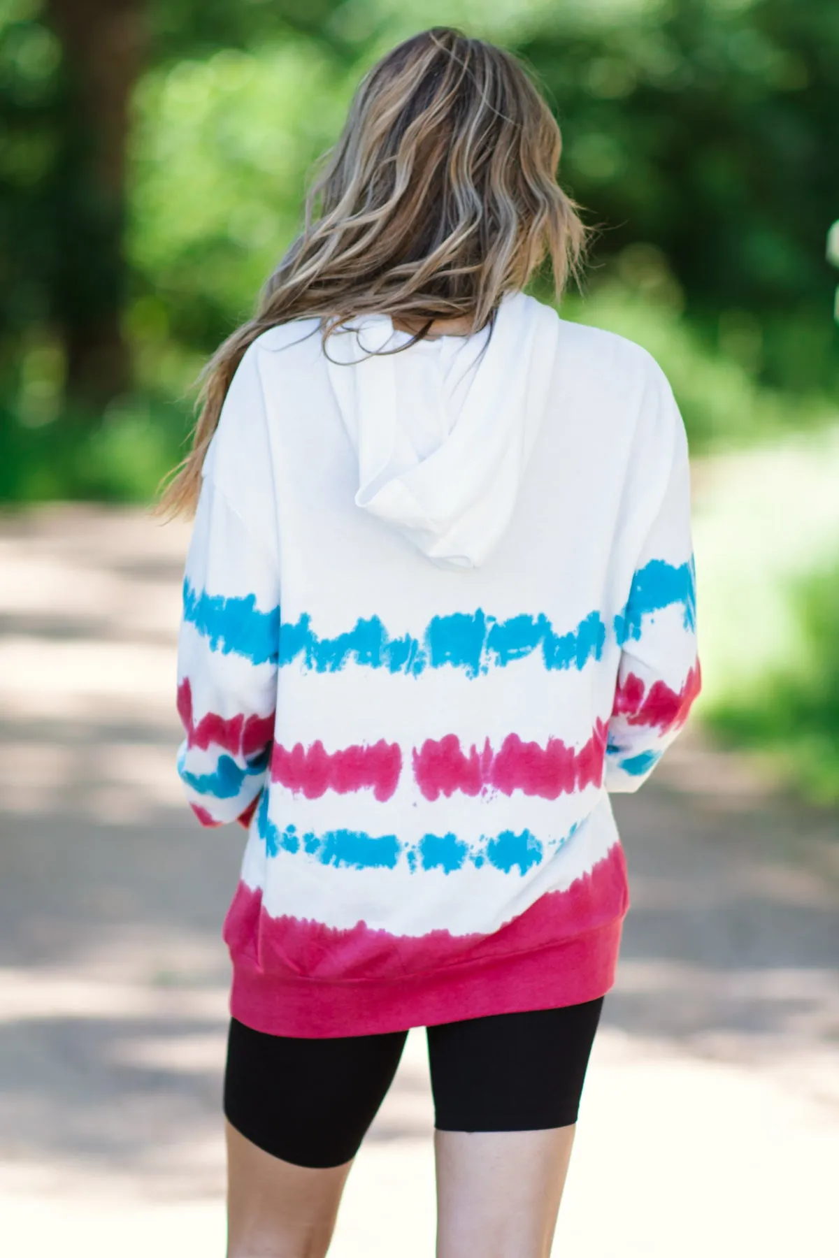 Raspberry and Turquoise Tie Dye Hoodie