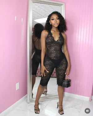 Raven Lace Romper