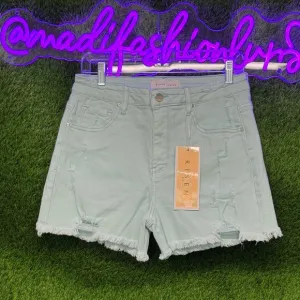 RDS6099 MINT Risen High Rise distressed detail shorts