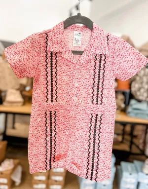 Red   Black Game Day Romper || Tailgate Collection