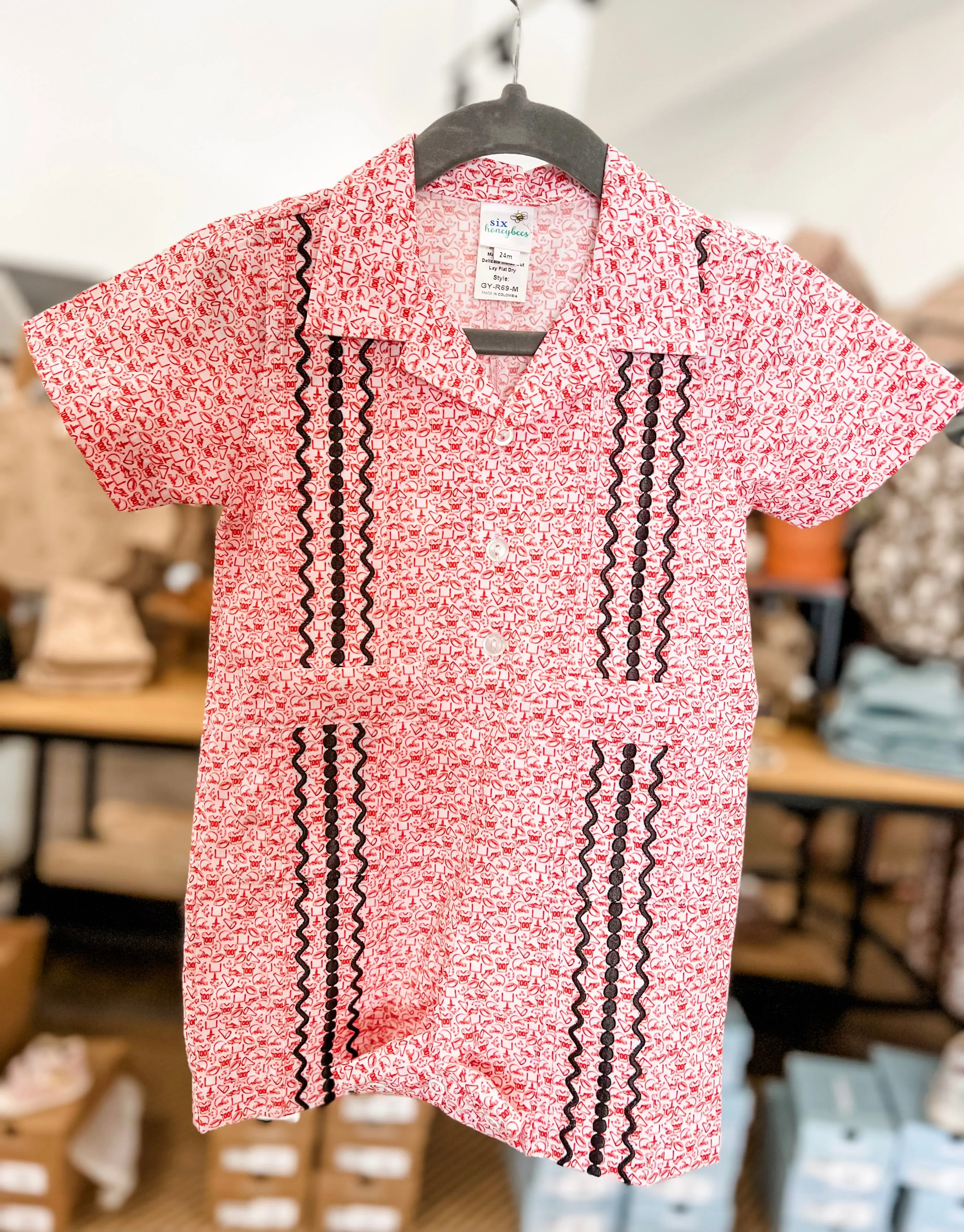 Red   Black Game Day Romper || Tailgate Collection