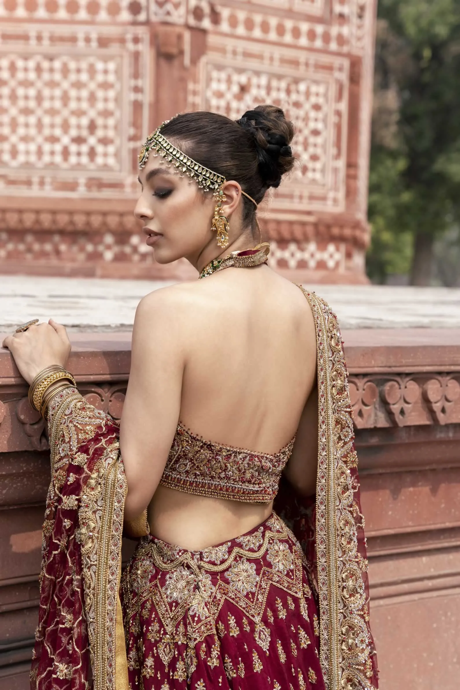 Red Blouse Lehenga Bridal Wear Pakistani Wedding Dresses