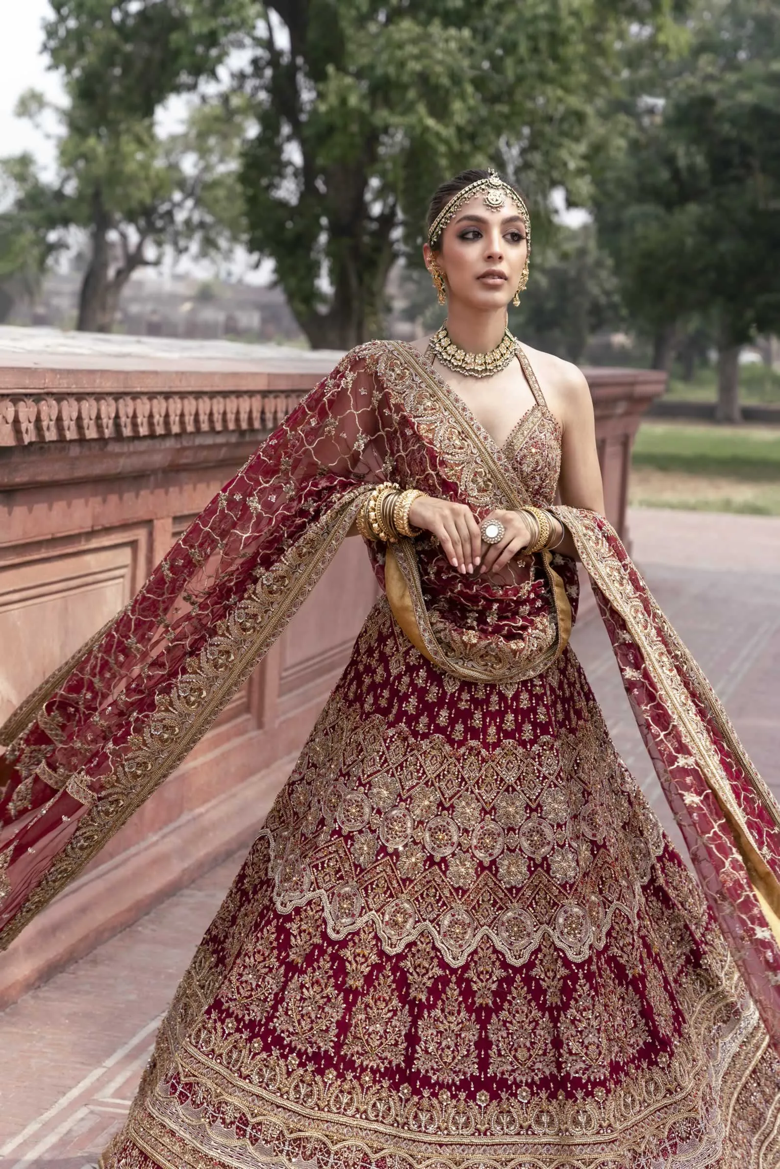 Red Blouse Lehenga Bridal Wear Pakistani Wedding Dresses