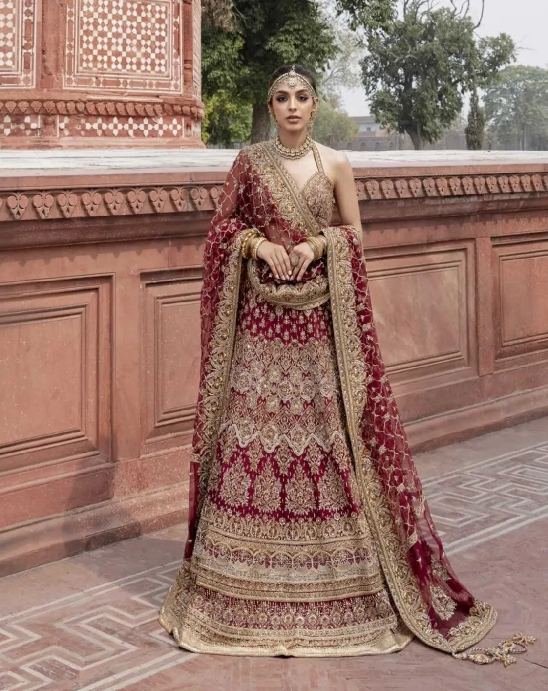 Red Blouse Lehenga Bridal Wear Pakistani Wedding Dresses
