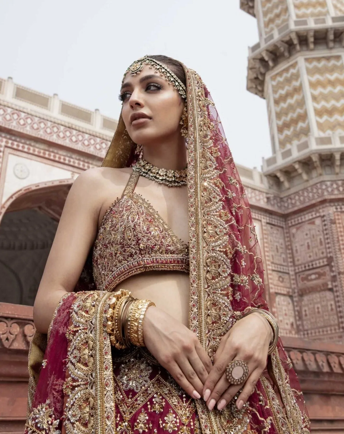 Red Blouse Lehenga Bridal Wear Pakistani Wedding Dresses