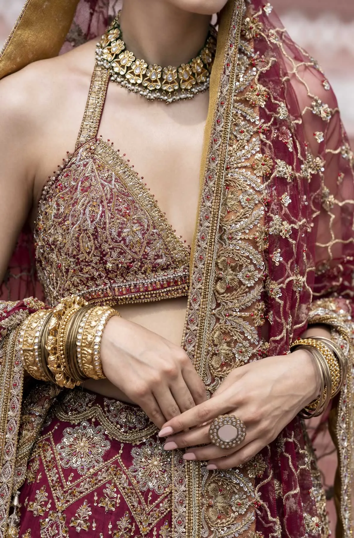 Red Blouse Lehenga Bridal Wear Pakistani Wedding Dresses