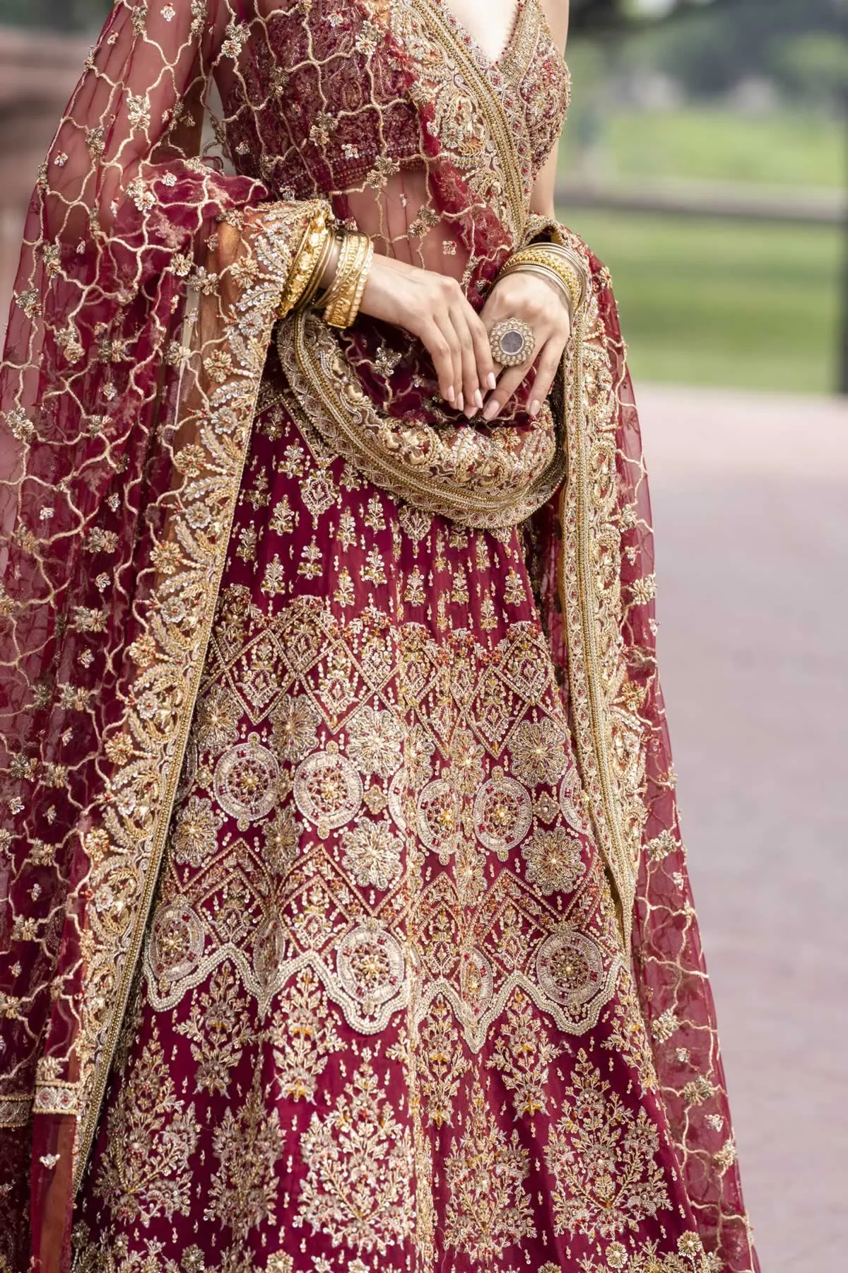 Red Blouse Lehenga Bridal Wear Pakistani Wedding Dresses