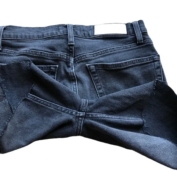 Re/Done Originals Cut Off Shorts Distressed Faded Coal Size 28