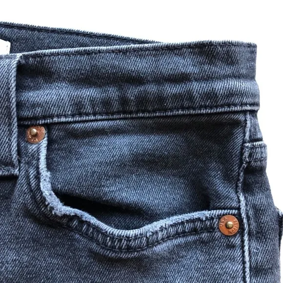 Re/Done Originals Cut Off Shorts Distressed Faded Coal Size 28