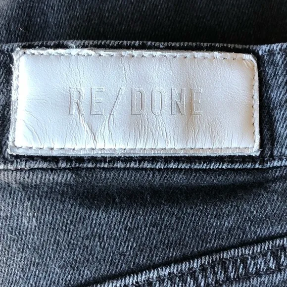 Re/Done Originals Cut Off Shorts Distressed Faded Coal Size 28