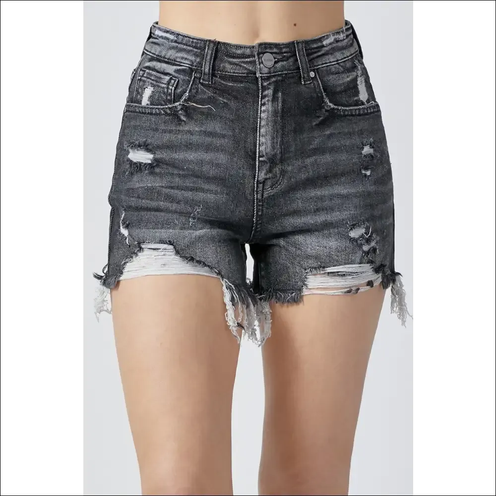 RISEN High Rise Distressed Denim Shorts for Women