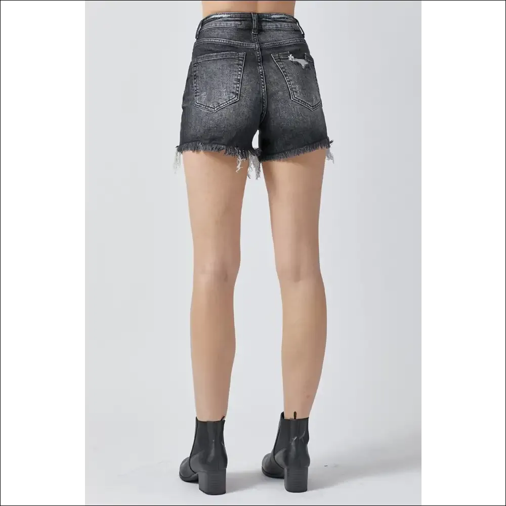 RISEN High Rise Distressed Denim Shorts for Women