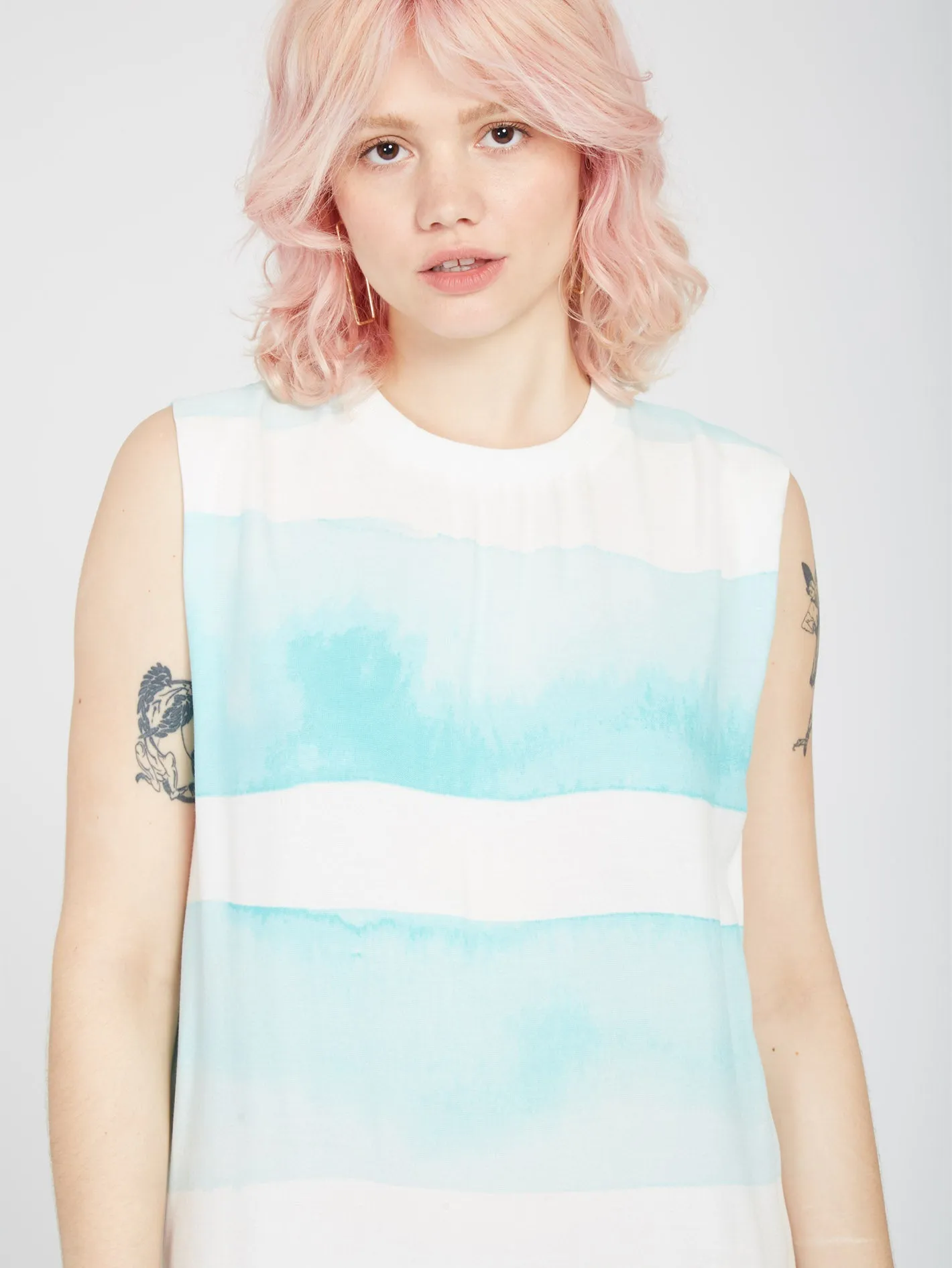 Robe Stay Stripes - PALE AQUA