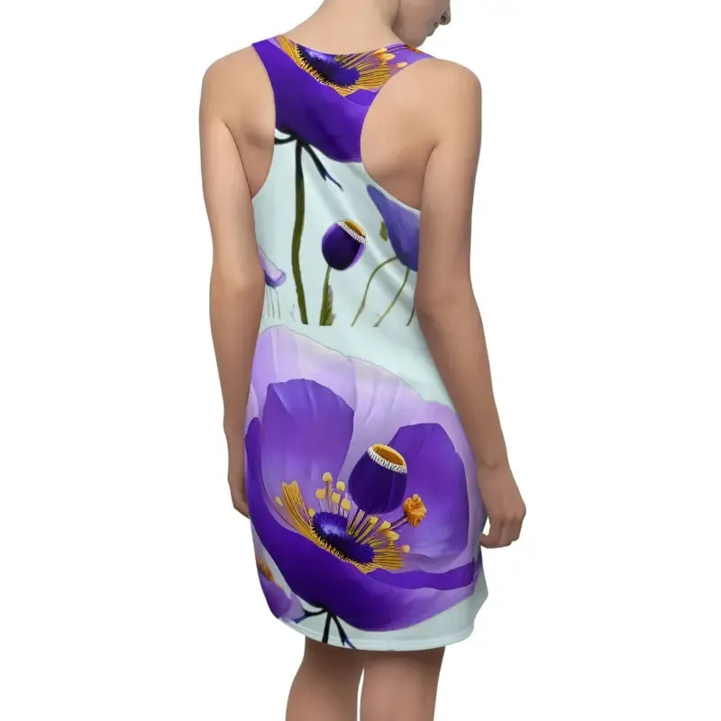Rock the Bold Racerback Dress with Purple Poppy Flowers